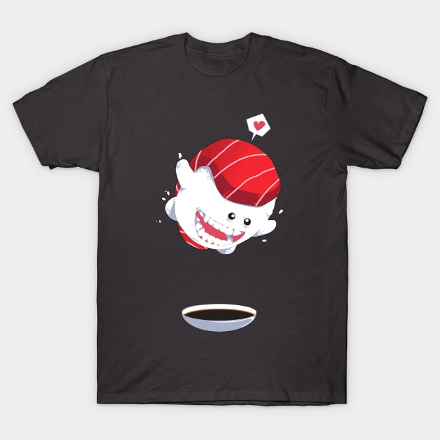 Tuna Sushi Cannon ball T-Shirt by mankeeboi